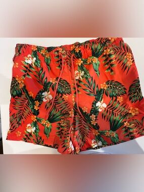 GEORGE ORANGE TROPICAL FLORAL MENS SWIMMING TRUNKS SIZE LARGE (36-38)
POLYESTER